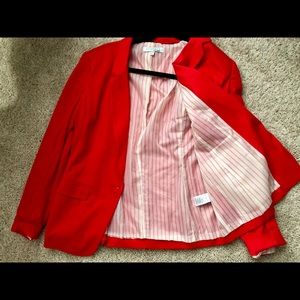Red Blazer with striped inside lining